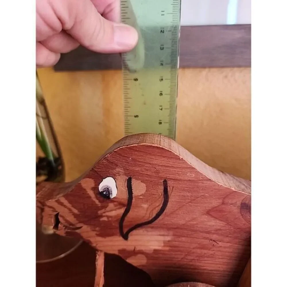 Vintage‎ All Wood Pig (Hog) Pull Toy Handmade
